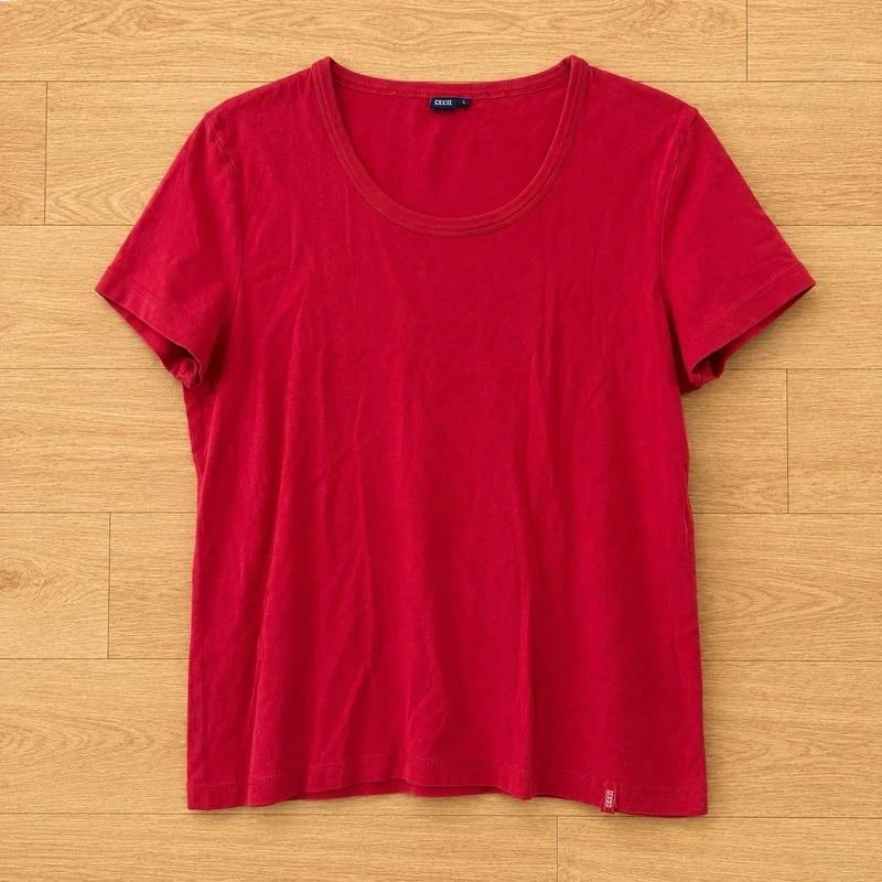 👕T-shirt Cecil femme taille L rouge manches courtes col rond coupe regular